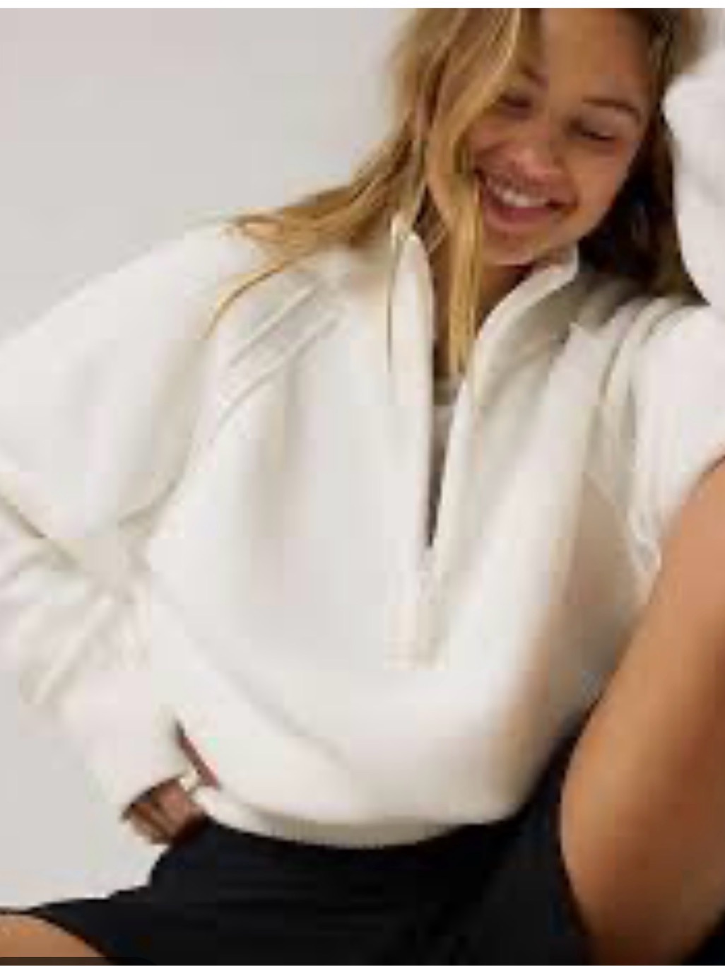 Offline By Aerie Cool Down White Half-Zip Waffle Pullover Sweater Xs